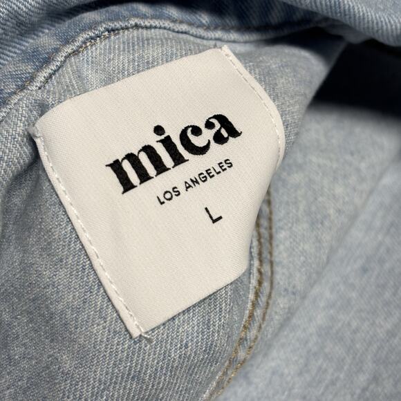 Mica Light Wash Distressed Jean Jacket Large - Picture 4 of 5